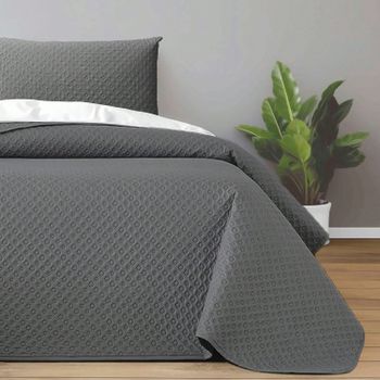 Colcha bouti para Verano y Entretiempo, Colcha para Cama 100% Poliester, Colcha Cubre Cama Fina, Suave,  Blanco con  Funda de Cojin 45x70cm,ideal para primavera, verano y entretiempo