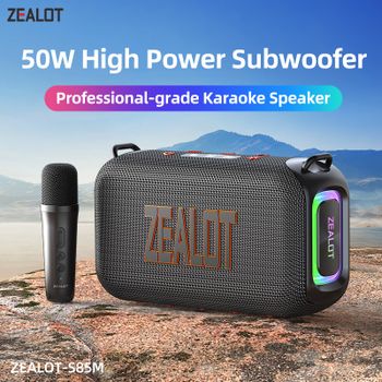 Altavoz Bluetooth Portátil para Karaoke Zealot-S85, Altavoz Inalámbrico Portátil con 1-2 Micrófonos, Máquina de Karaoke para el Hogar