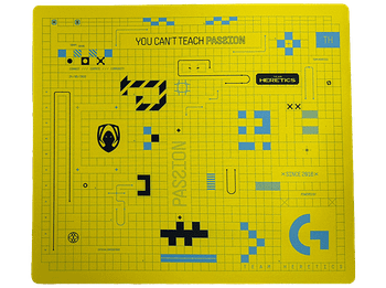 REACONDICIONADO Seminuevo Excelente Alfombrilla gaming - Logitech G G640 x Team Heretics, Base de goma antideslizante, Superficie moderada, Amarillo