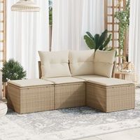 conjunto de sofas jardin con cojines 4 uds  mueble jardin mesa y sillas ratan sintetico beige cfw955455