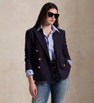 Polo Ralph Lauren para mujer. 211952571002 Americana 2/74 marino (40), Casual, Lana
