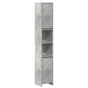 Mueble Baño | Armario De Baño Madera Contrachapada Gris Hormigón 30x30x183,5 Cm