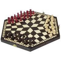 wooden chess set for 3 people