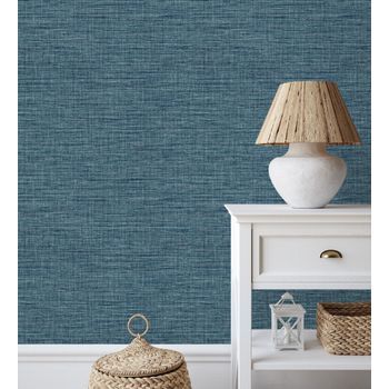 Papel Pintado Vinílico Ecológico Efecto Fibra Vegetal Tejida Teñida Con Textura En Relieve - Soho Fabric 682342 De Gaulan - Rollo De 10 M X 0,52 M