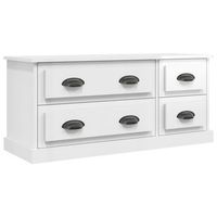mueble de tv madera contrachapada blanco brillo 100x355x45 cm vidaxl