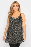 luxe top negro de tirantes con adorno de cuentas y lentejuelas mujer curvy y tallas grandes luxe ultimate embellishment