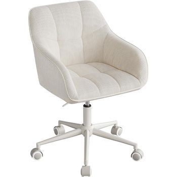 Silla De Oficina, Silla De Vestir, Ergonómica, Giratoria, Regulable En Altura, De Pana, Color Beige.