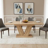 mesa de comedor roble de mdf extensible 140180x80 cm