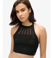 superdry para mujer w6011988a top crop halter crochet negro m casual algodon sin mangas  tirantes