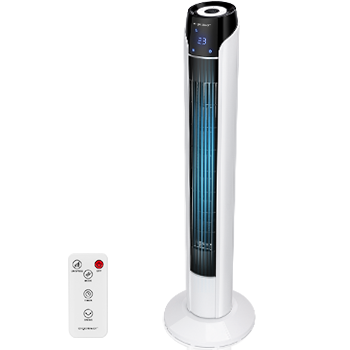 Aigostar Zico - Ventilador de Torre con Mando, 50W, Oscilante 70º. Ventilador Silencioso, Temporizador Hasta 15 Horas, Pantalla Led, 3 Velocidades y 3 Modos de uso- 92cm de Alto