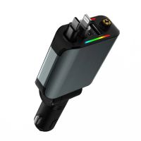 cargador de coche 4-en-1 120w starlight adaptador usb-ausb-ctype-c cable retractilip convertidor de carga rapida adap