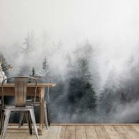papel pintado madera en la niebla 364x270cm