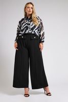 yours london pantalon ancho negro con botones dorados mujer curvy y tallas grandes yours london