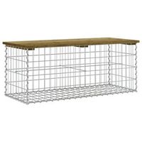 banco jardin  banco de exterior  silla de jardin diseno gaviones madera pino impregnada 103x44x42cm