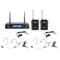 vonyx wm62b microfono inalambrico uhf 16 canales con 2 petacas