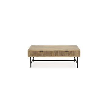 Mesa De Centro Fija Md-michel Acabado Madera De Mango Resistente Y Moderno