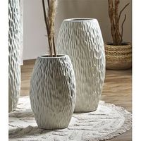 jarron ceramica pleny text colmenilla beige s2 33x20x60cm