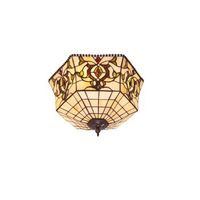 plafon de techo con pantalla tiffany d 40cm serie hexa