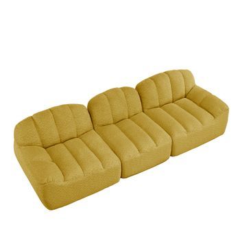 Sofá Modular 3 Plazas Puf Polar Urban Meuble 288x104x79cm - Amarillo