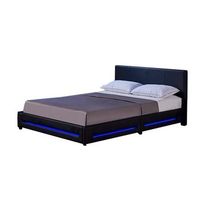 cama led asteroid con colchon - 160 x 200 cm negro