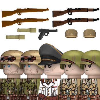 Figuras de Soldados de Infantería Militar de la Segunda Guerra Mundial, Bloques de Construcción, Legión Británica, Estadounidense y de la Unión Soviética, Tropas Blindadas, Armas, Cascos, Ladrillos de