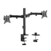 aisens soporte de mesa eco giratorio e inclinable para monitortv 9kg 3 pivotes 2 brazos de 17-32 negro