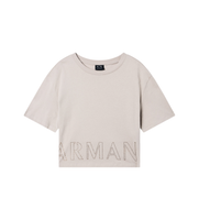 ax armani exchange para mujer xw001709af17172u6223 camiseta cropped bling blanco l casual algodon manga corta
