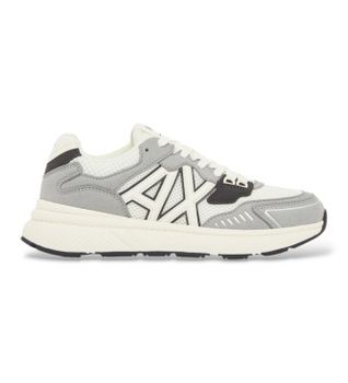 A|X Armani Exchange para hombre. XM002635AF19388M8479 Zapatillas Textura gris (43), Tela, Plano, Ninguno, Casual