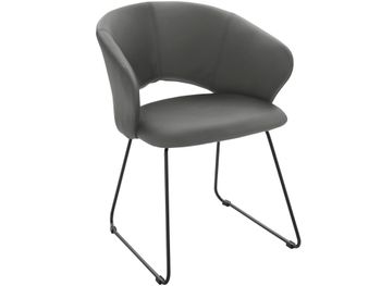 Silla de comedor tapizada en pu gris