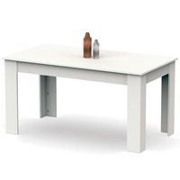 mesa comedor madera salon o cocina para 4 - 6 personas 77x140x80 cm muebles diseno moderno blanco  briebe opal