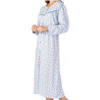 Buttoned Top Long Sleeve 43 inch Jersey Cotton Nightdress