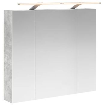 Armario Con Espejo De Baño Gris Concreto 80 X 14.5 X 70 Cm Vidaxl