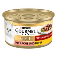 purina gourmet gold bocaditos en salsa 48 x 85 g - pack ahorro - salmon y pollo
