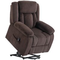 homcom sillon relax reclinable electrico levanta personas con puerto usb control remoto asiento ancho reposapies marron