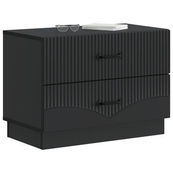 Mesita De Noche | Armario De Noche | Mesa De Noche Negro 62 X 34,5 X 44,5 Cm Madera De Ingeniería