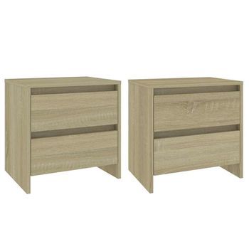 Mesitas De Noche 2 Uds Madera Ingeniería Roble Sonoma Vidaxl