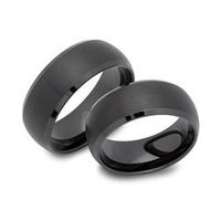 anillos de tungsteno negro superficie redonda