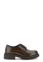 zapatos derby con cordones de piel envejecida dark brown