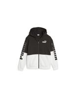 chaqueta puma power colorblock infantil negroblanco