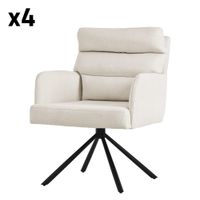 4x sillas de comedor giratoria beige tapizado respaldo extraible