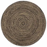 alfombra hecha a mano de yute marron y negro 180 cm vidaxl