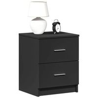 mesita de noche - mueble para dormitorio - madera de ingenieria - negro 40x36x50cm