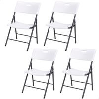 pack 4 sillas plegables lifetime ligeras y resistentes 50x58x825 cm blanco
