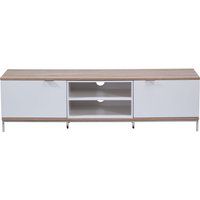 alphason chaplin 1600 tv stand - white  light oak white