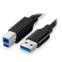 cable usb ugreen 10372 2m usb a usb b 5gbs chapado en oro negro