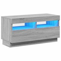 mueble de tv con luces led gris sonoma 80x35x40 cm