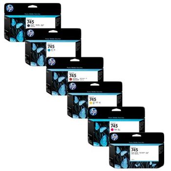 HP 745 (F9J95/96/97/98/99A/F9K00A) Full Set Standard Capacity Original Inks (6 Pack)