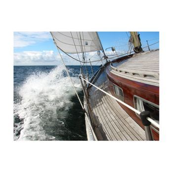 Papel Pintado 3d - Un Barco En La Mitad Del Mar (350x270 Cm)