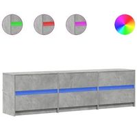 mueble de tv  mueble de salon  gabinete de tv led madera ingenieria gris hormigon 180x34x50 cm