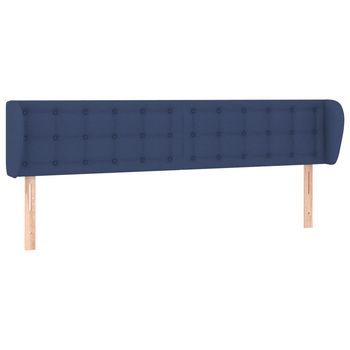 Cabecero Cama | Panel De Cabecera De Tela Azul 183x23x78/88 Cm